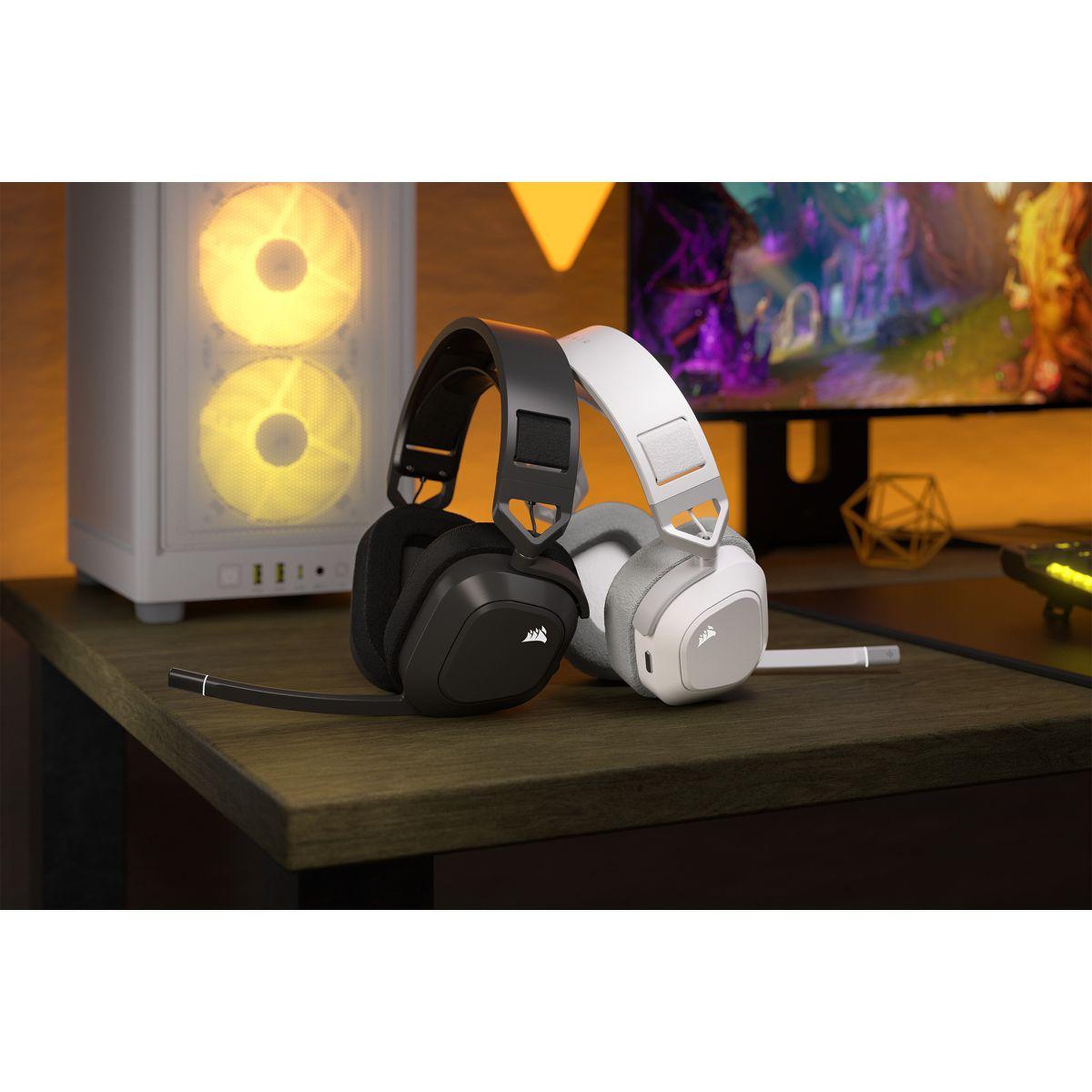 Voir la diapositive 2 : Corsair Casque gamer HS80 MAX Wireless blanc