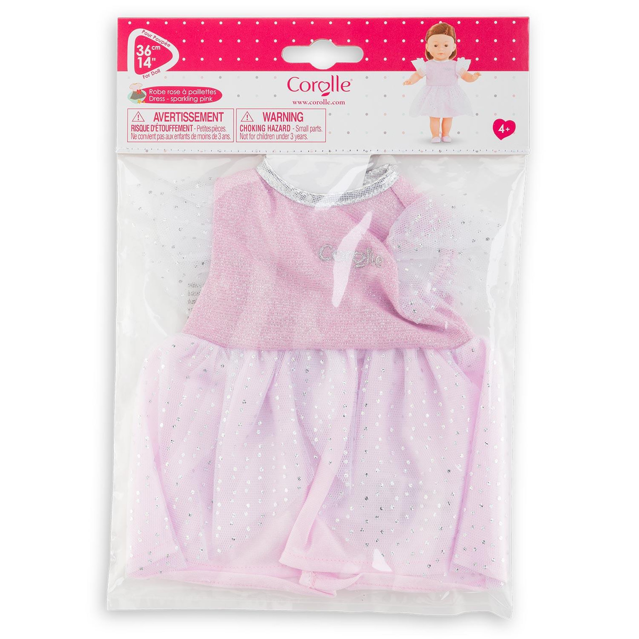 Voir la diapositive 3 : Corolle Robe Rose à Paillettes pour poupée ma Corolle