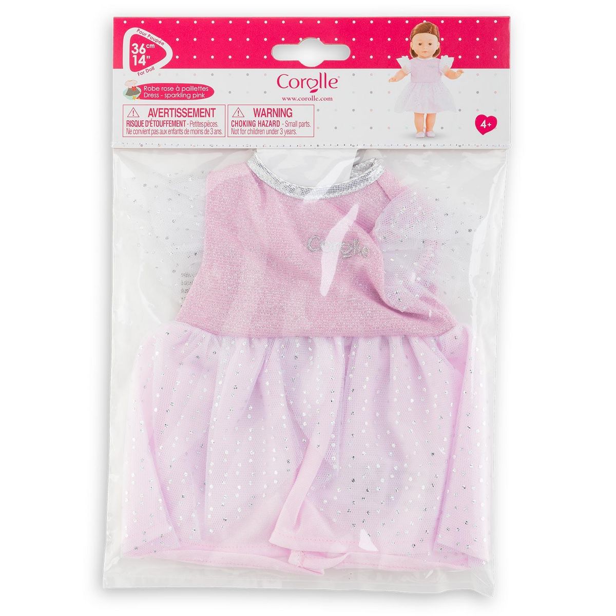 Corolle Robe Rose à Paillettes pour poupée ma Corolle