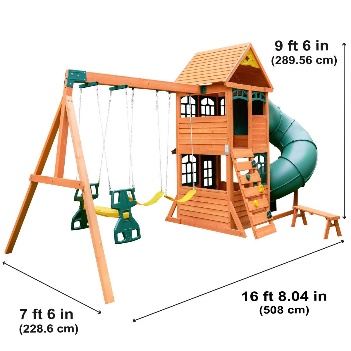 Kidkraft Aire de jeux avec toboggan - Bois - 2,89m - CLOVERDALE FORT