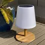 Lumisky Lampe de table solaire STANDY MINI WOOD SOLAR Blanc Bambou H25cm
