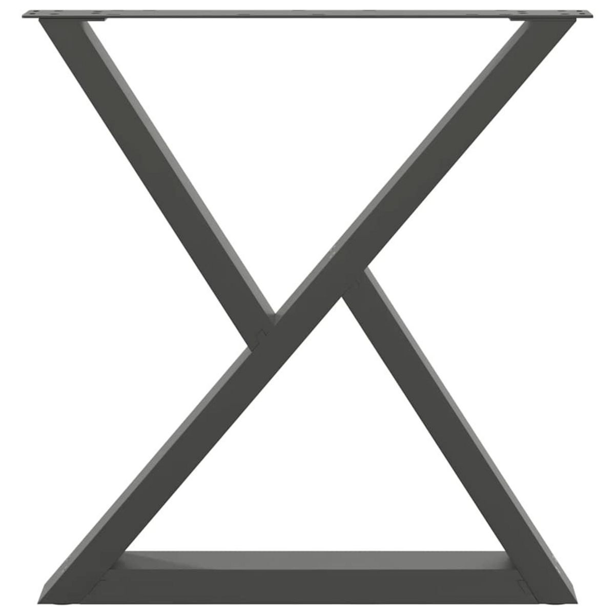 VIDAXL Pieds de table a manger 2 pcs anthracite 80x(72-73,3) cm acier