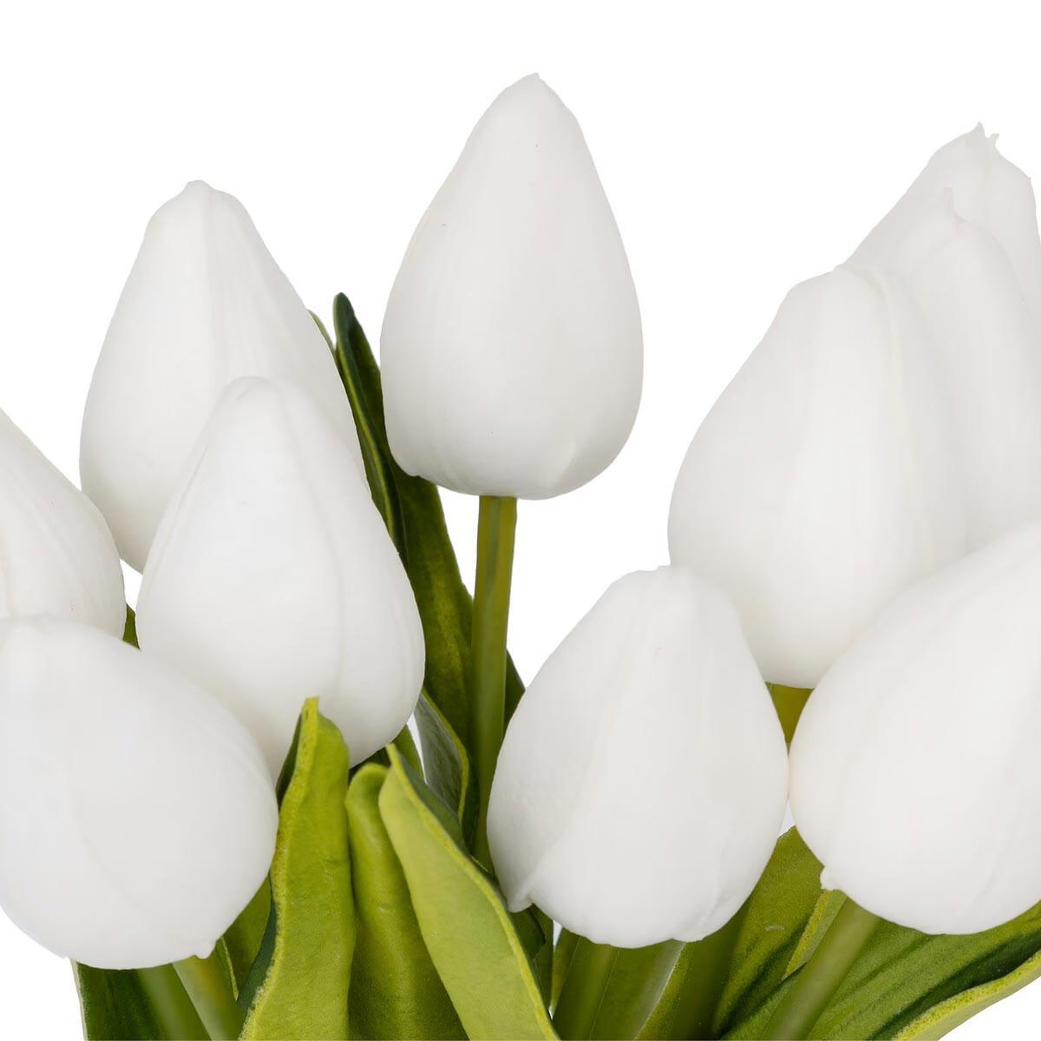 Voir la diapositive 3 : ATMOSPHERA Composition artificielle de tulipes  hector  28cm blanc