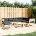 VIDAXL Salon de jardin 7 pcs avec coussins Bois de pin massif
