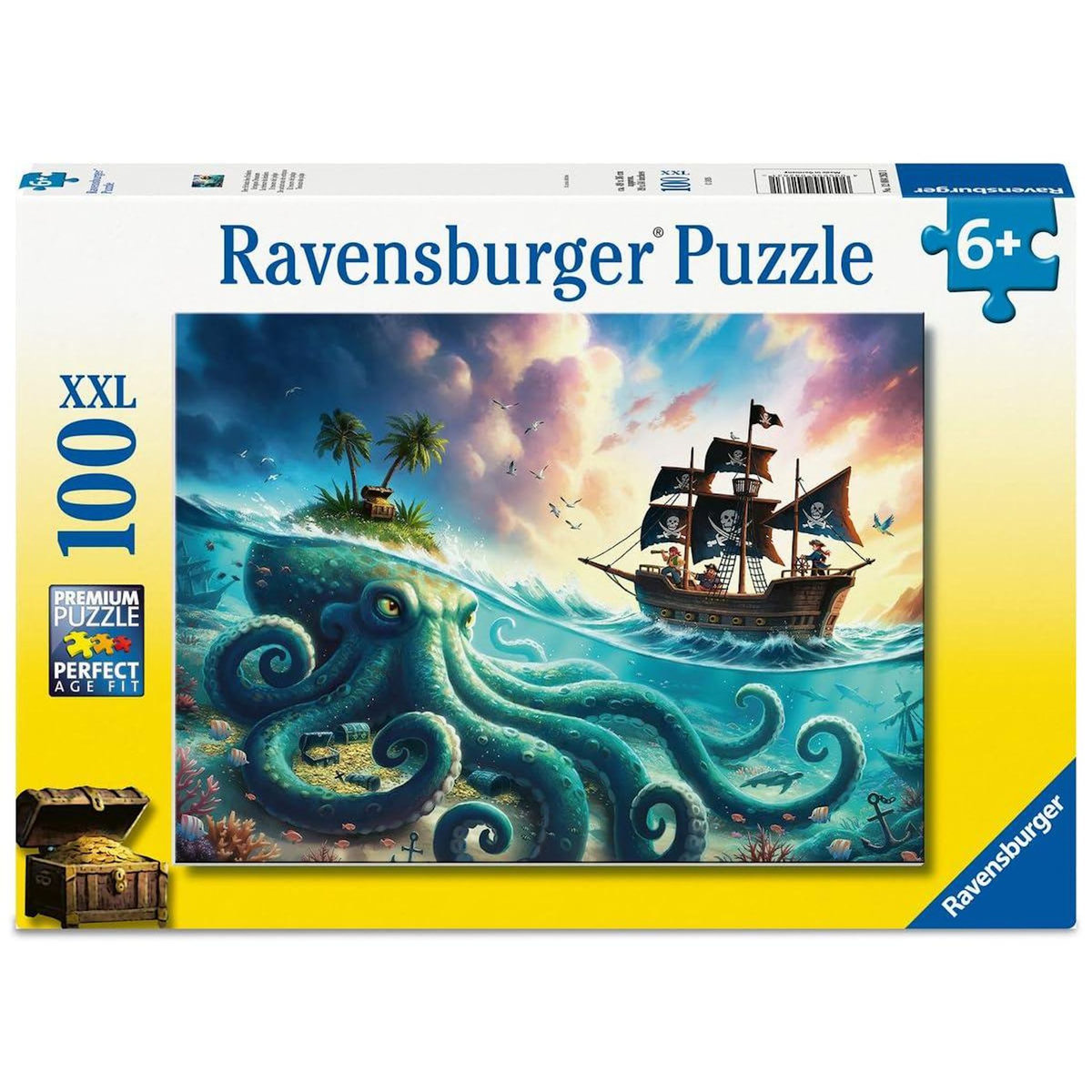 RAVENSBURGER Puzzle 100 pièces XXL - Le trésor du Kraken