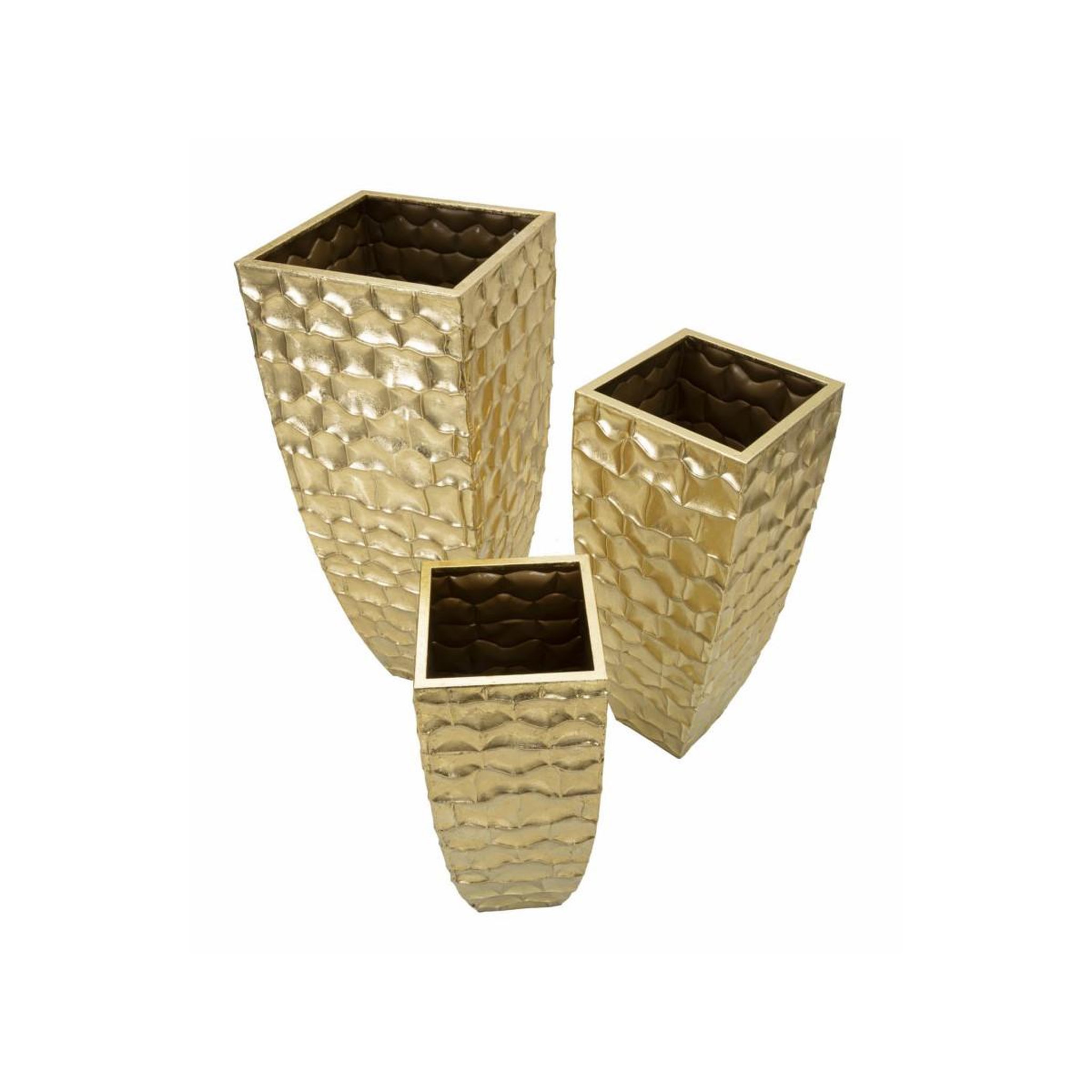 Voir la diapositive 2 : Paris Prix Lot de 3 vases en métal  glody  94cm or