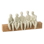 Paris Prix Statuette Groupe de Personnes  Assises  39cm Naturel