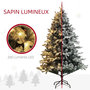 Voir la diapositive 6 : HOMCOM Sapin de Noël artificiel LED enneigé H. 180 cm - 200 LEDs blanc chaud, 793 branches - vert blanc