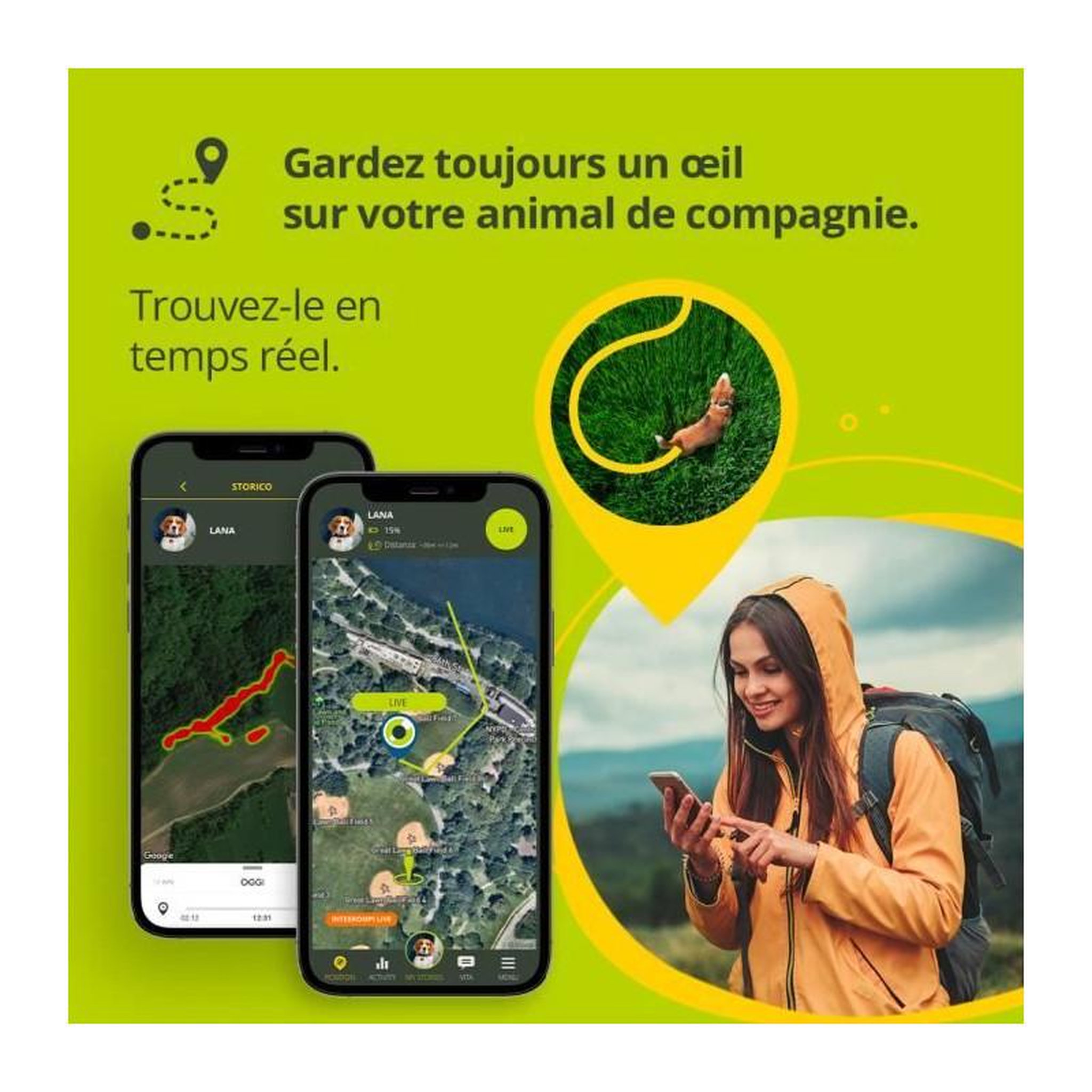 Voir la diapositive 3 : KIPPY KIPPY - Collier GPS pour Chiens et Chats - Evo - 38 GR - Waterproof - Brown Wood