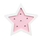 Hello Kids Lampe en bois enfant Etoile - H. 13 cm. Coloris disponibles : Rose