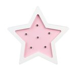 Hello Kids Lampe en bois enfant Etoile - H. 13 cm. Coloris disponibles : Rose