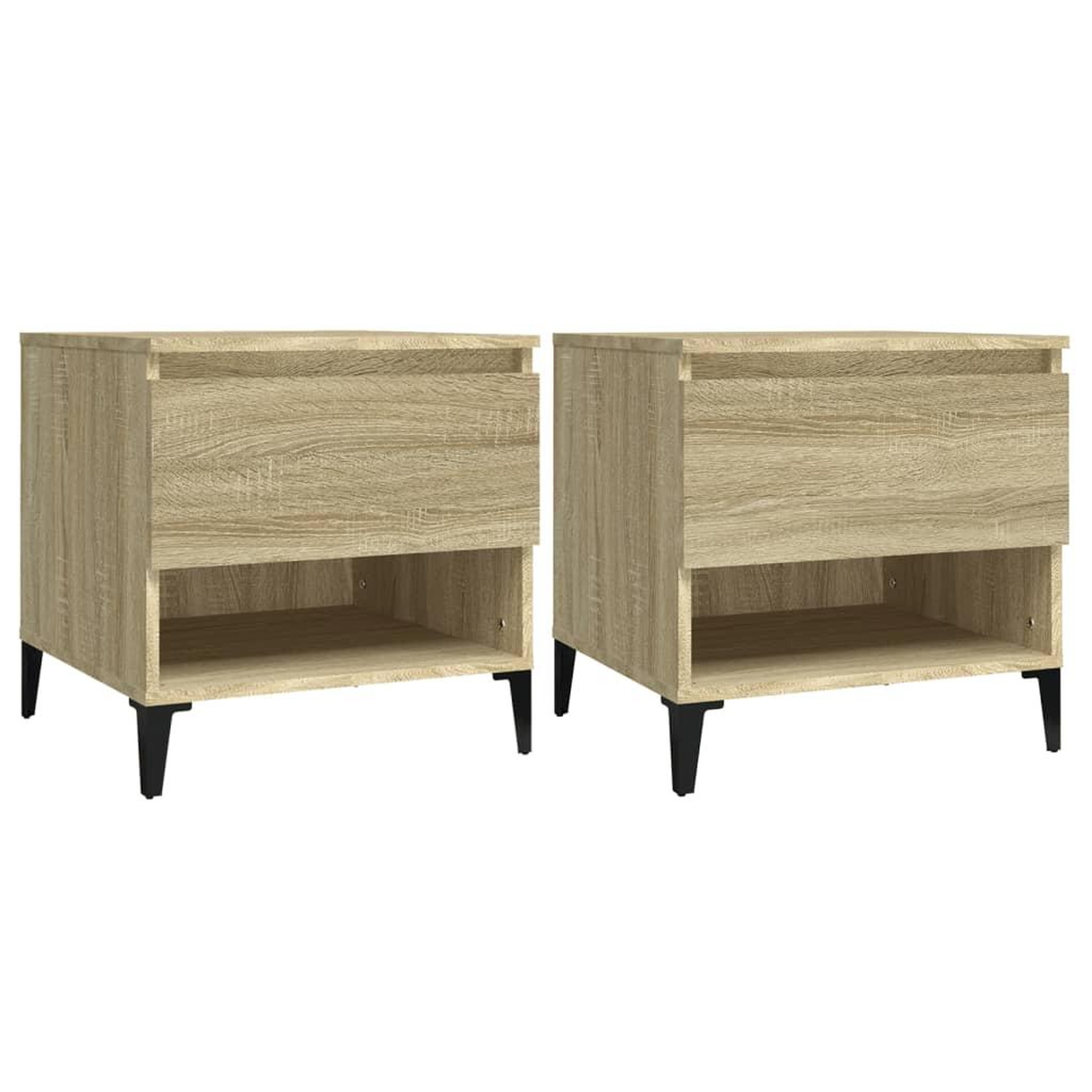 Voir la diapositive 2 : VIDAXL Tables d'appoint 2 pcs Chene sonoma 50x46x50 cm Bois ingenierie