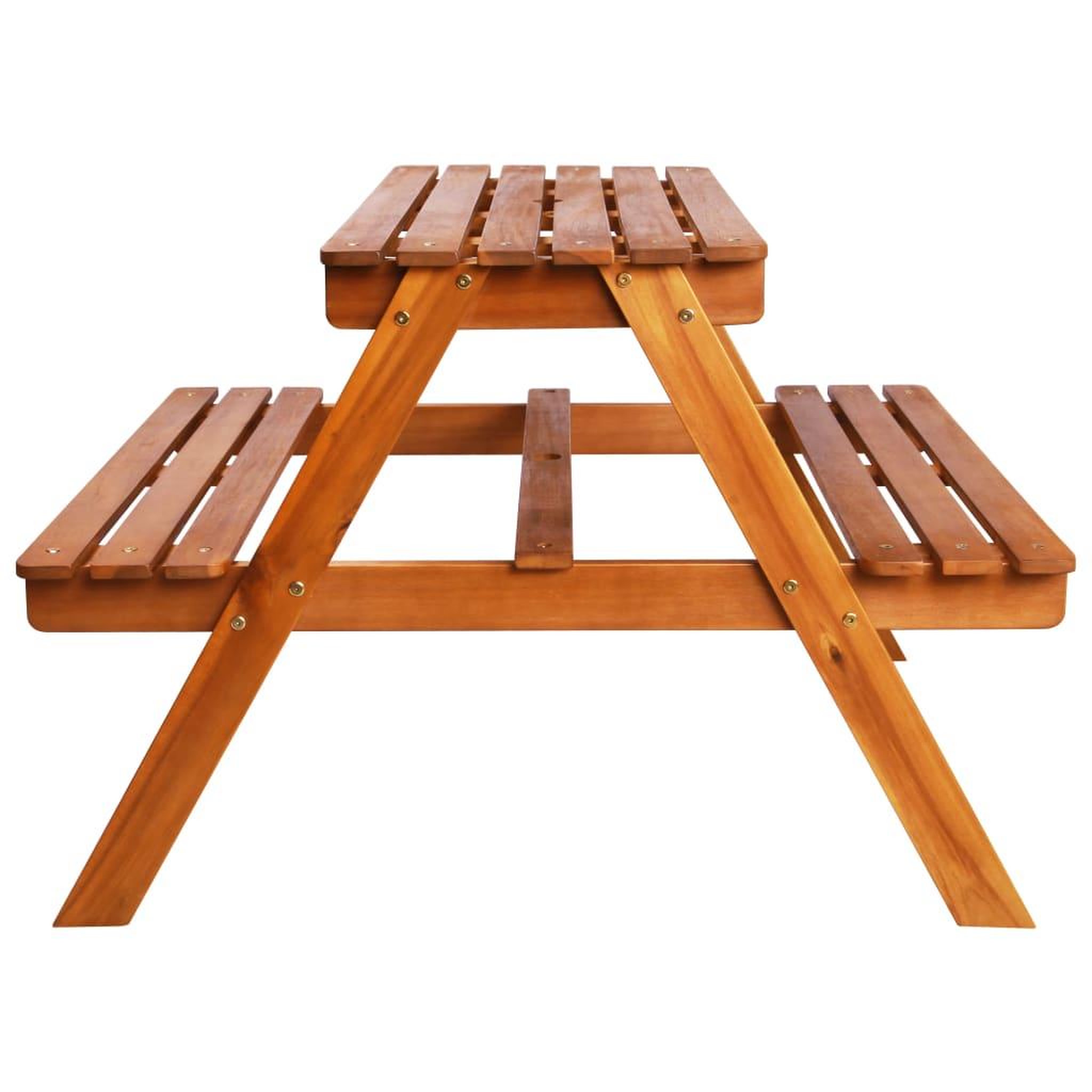 Voir la diapositive 5 : VIDAXL Table a pique-nique et parasol enfants 79x90x60cm Acacia solide