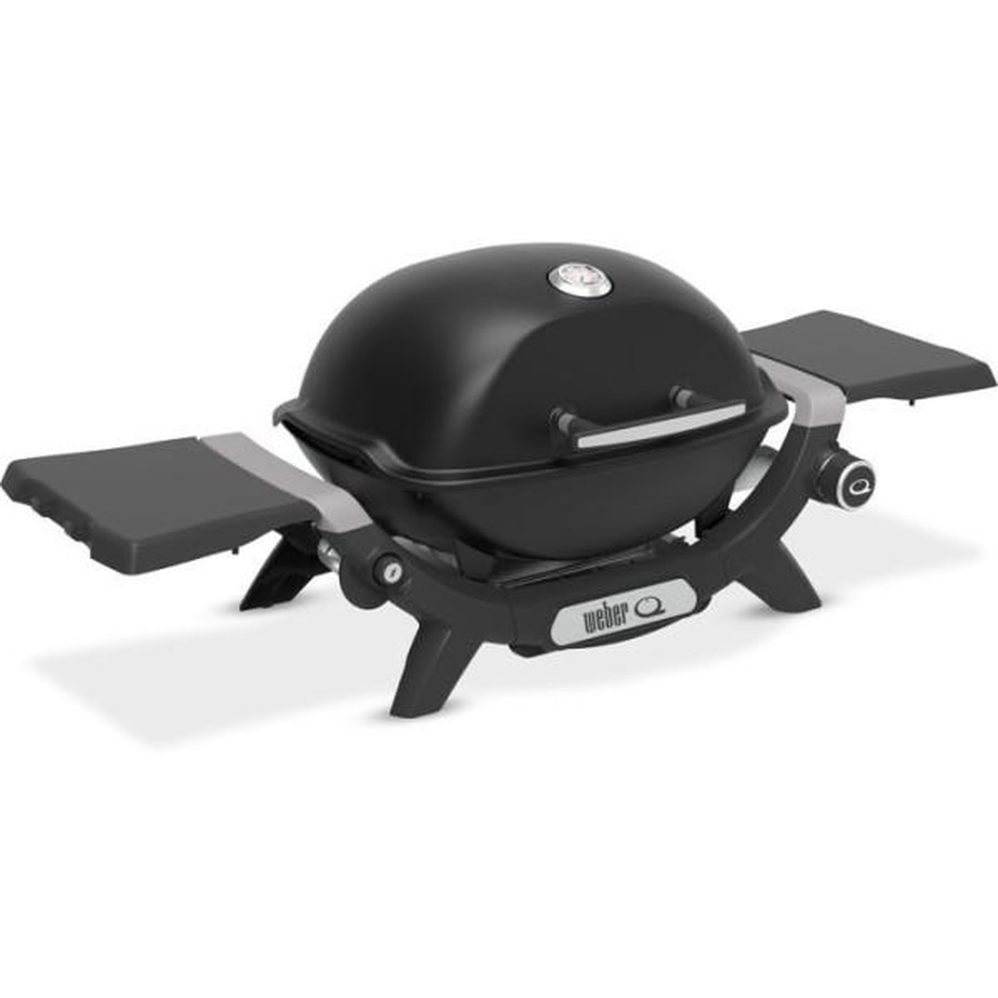 Voir la diapositive 3 : AAAAA Barbecue a gaz - Weber - Q1200N - 2,94kW - 1 brûleur en acier inoxydable - Deux tablettes d'appoint - Fonte émaillée- Noir
