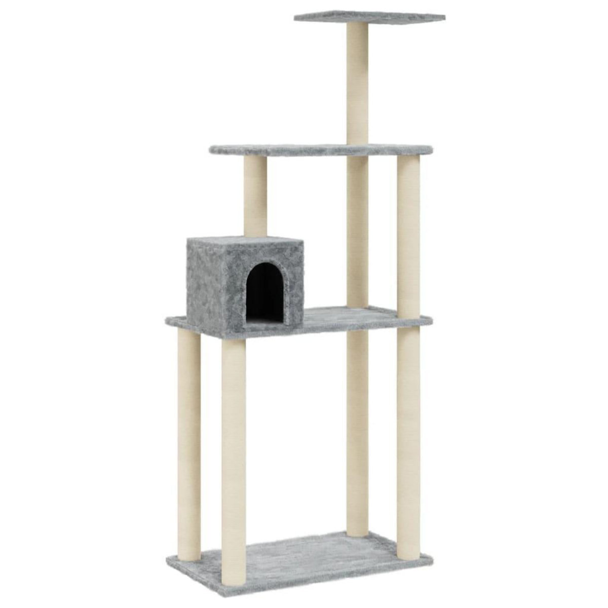 VIDAXL Arbre a chat avec griffoirs en sisal Gris clair 147 cm