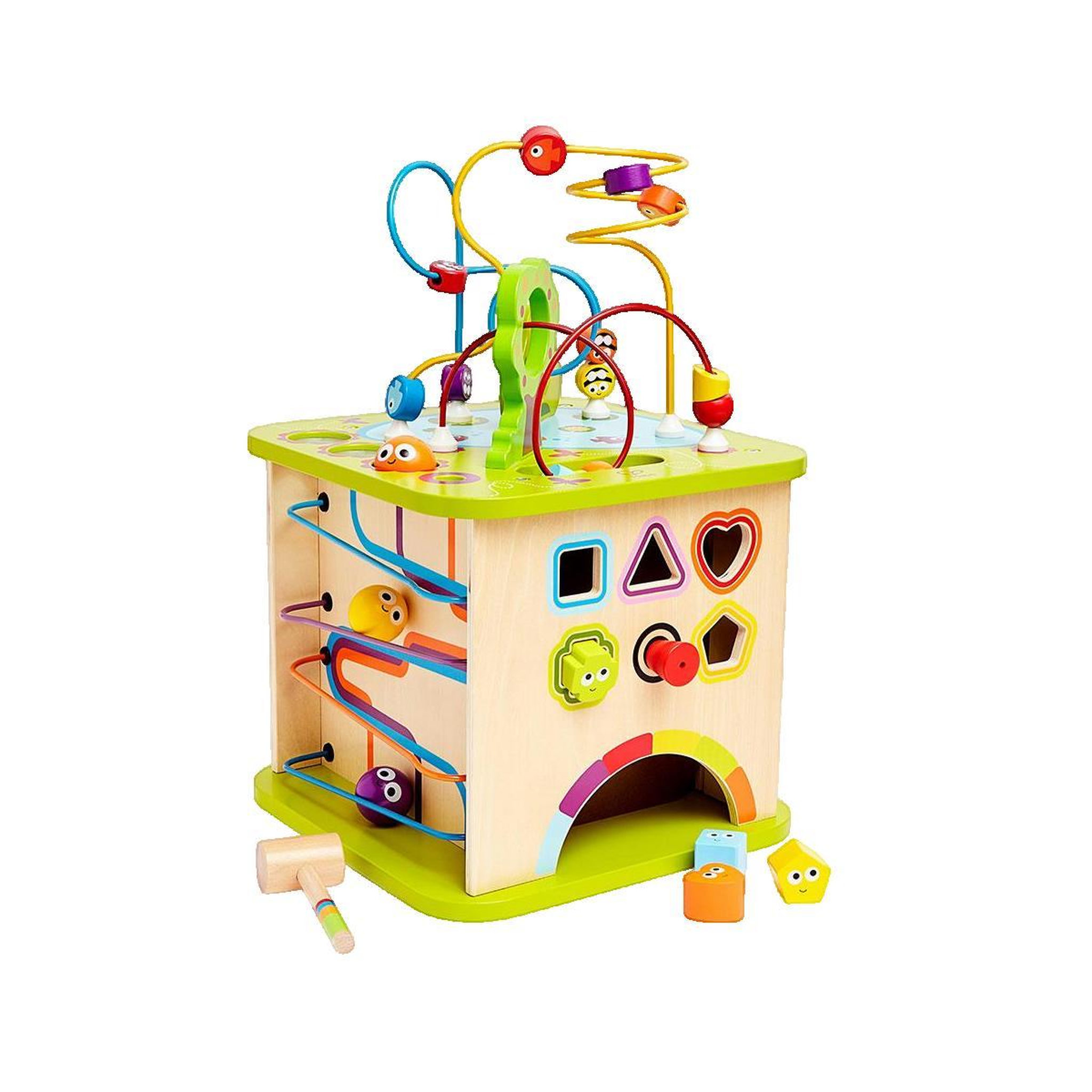 Voir la diapositive 2 : Hape Cube d'activités Hape en bois multicolore