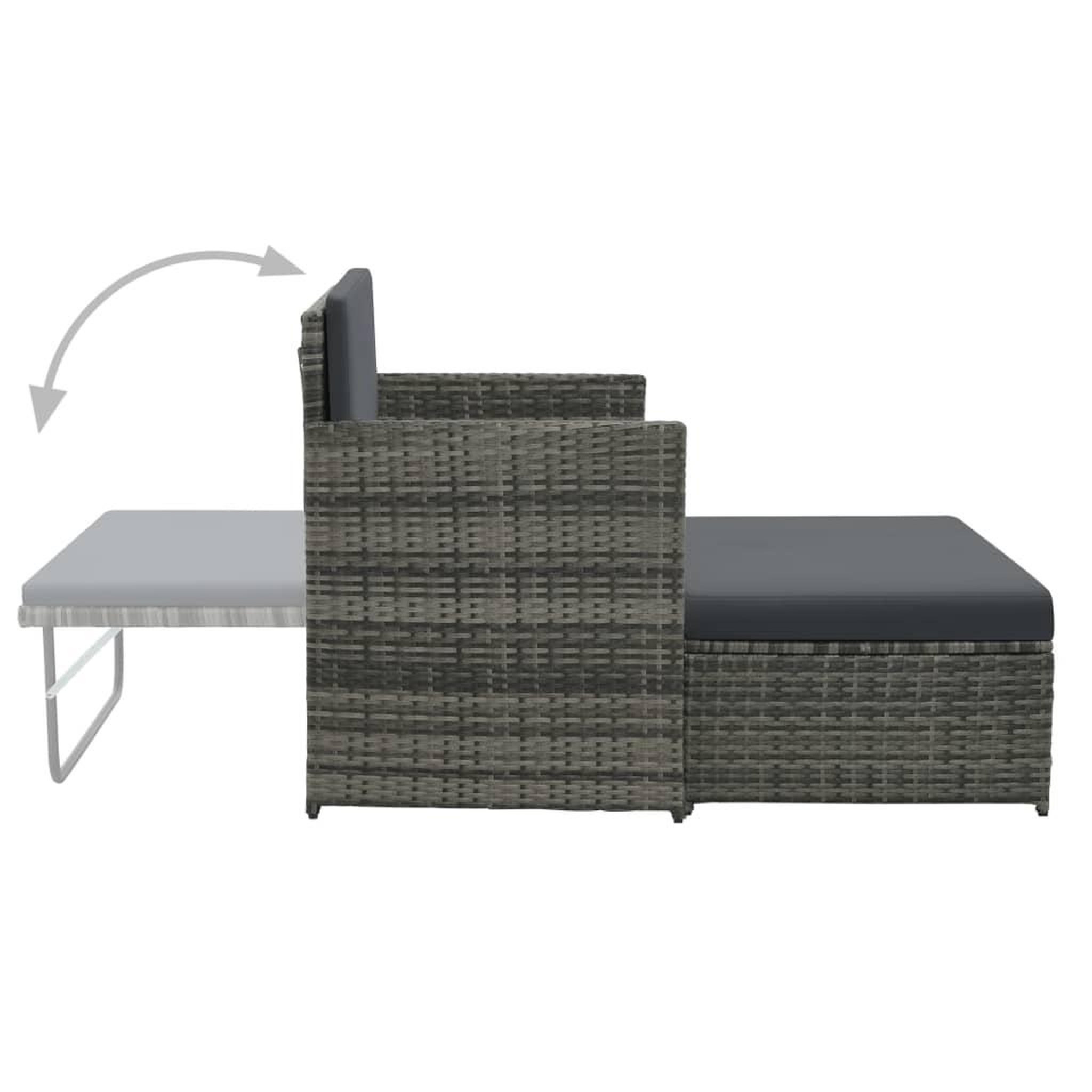 Voir la diapositive 3 : VIDAXL Salon de jardin 2 pcs avec coussins Resine tressee Gris
