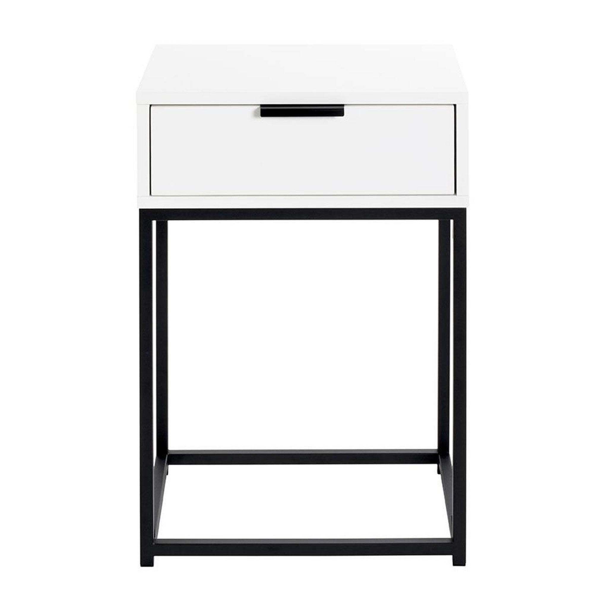 Voir la diapositive 2 : Paris Prix Table de chevet 1 tiroir  maluma  60cm blanc & noir