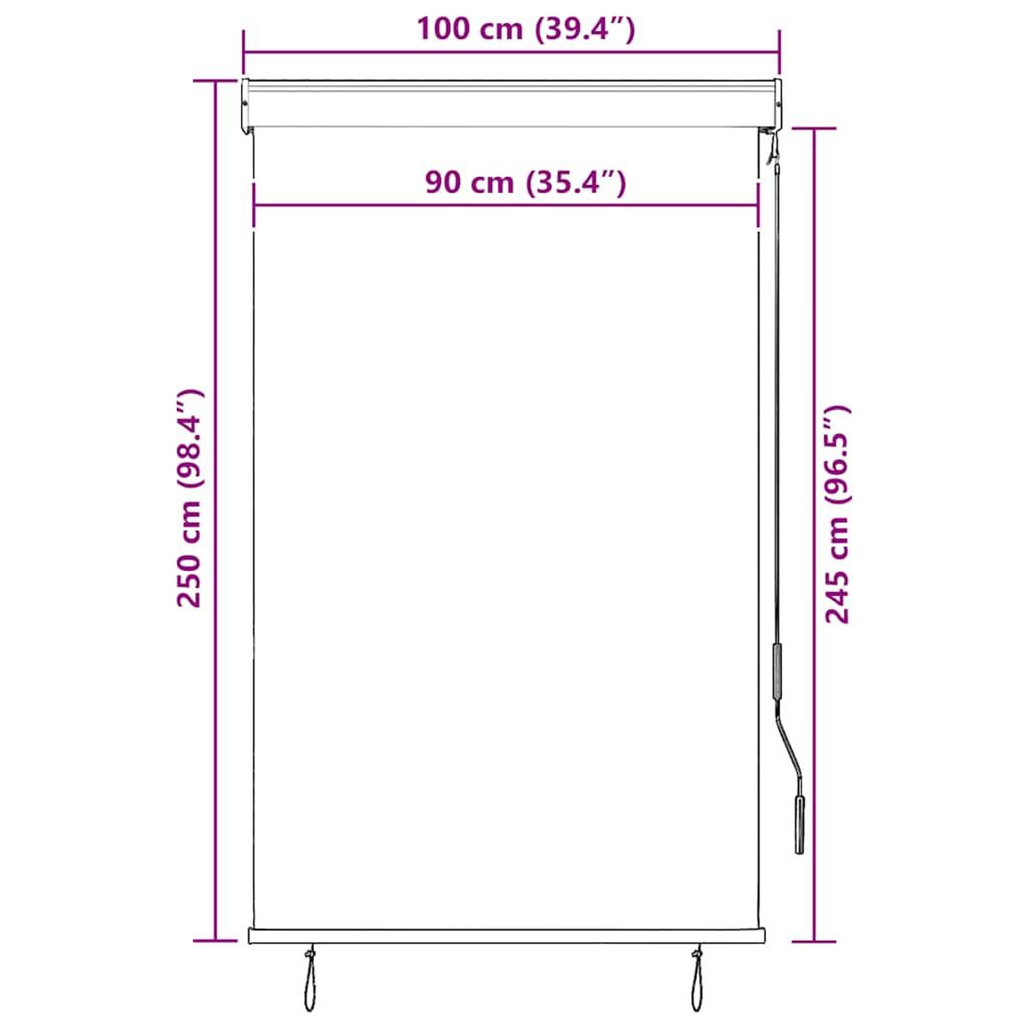 Voir la diapositive 6 : VIDAXL Store roulant d'exterieur 100x250 cm Jaune et bleu