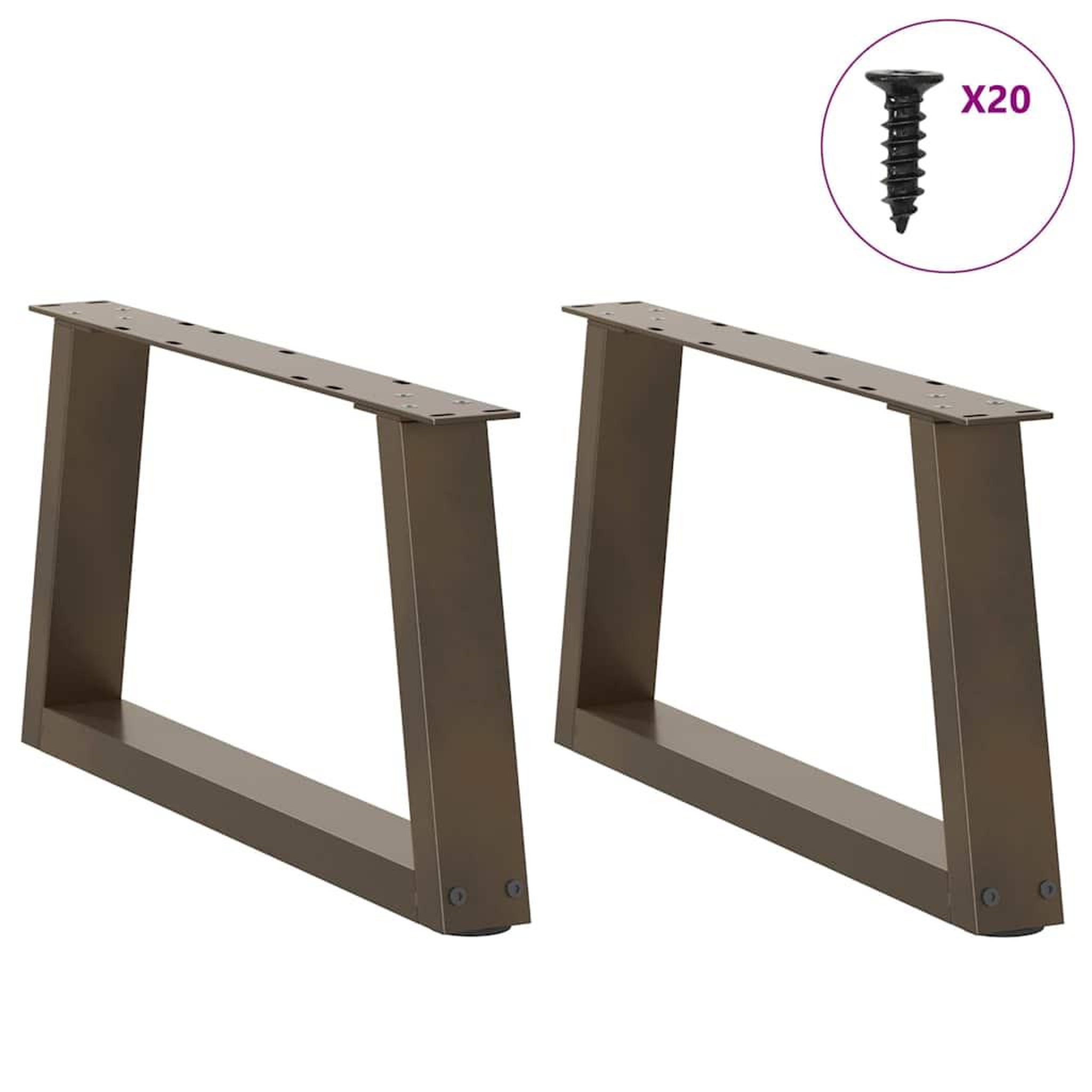 Voir la diapositive 3 : VIDAXL Pieds de table a manger forme V 2 pcs acier naturel acier