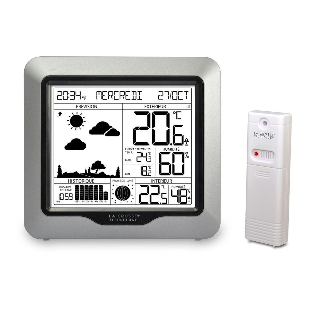 La crosse technology Station météo WS6823 Argent