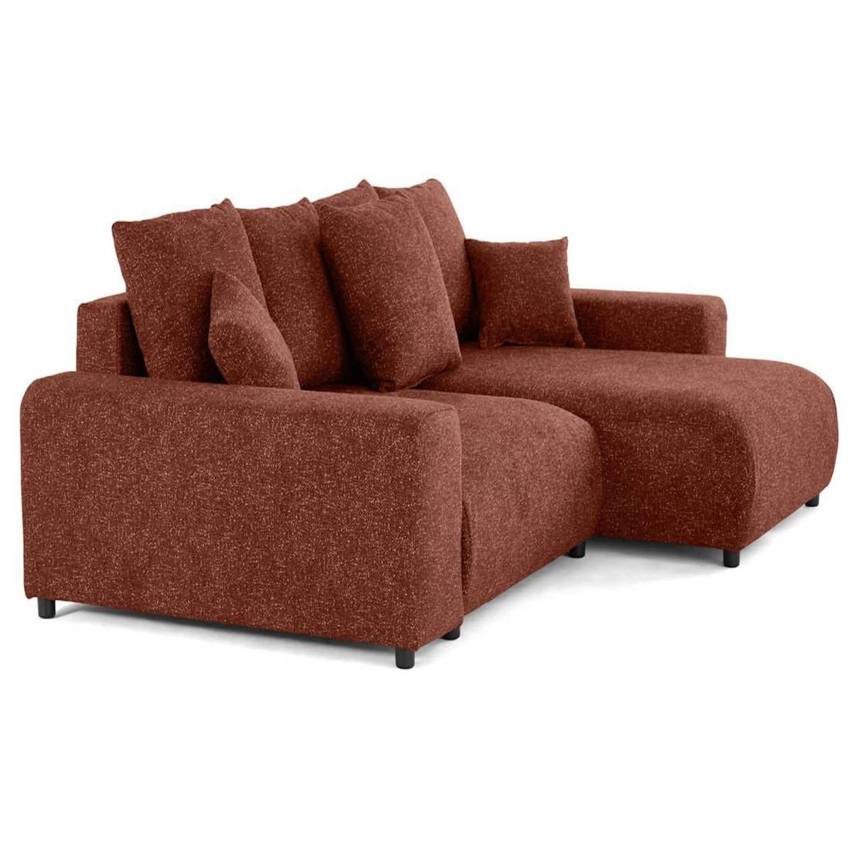 LISA DESIGN Jake - canapé panoramique d'angle droit 7 places convertible avec coffre en fausse fourrure