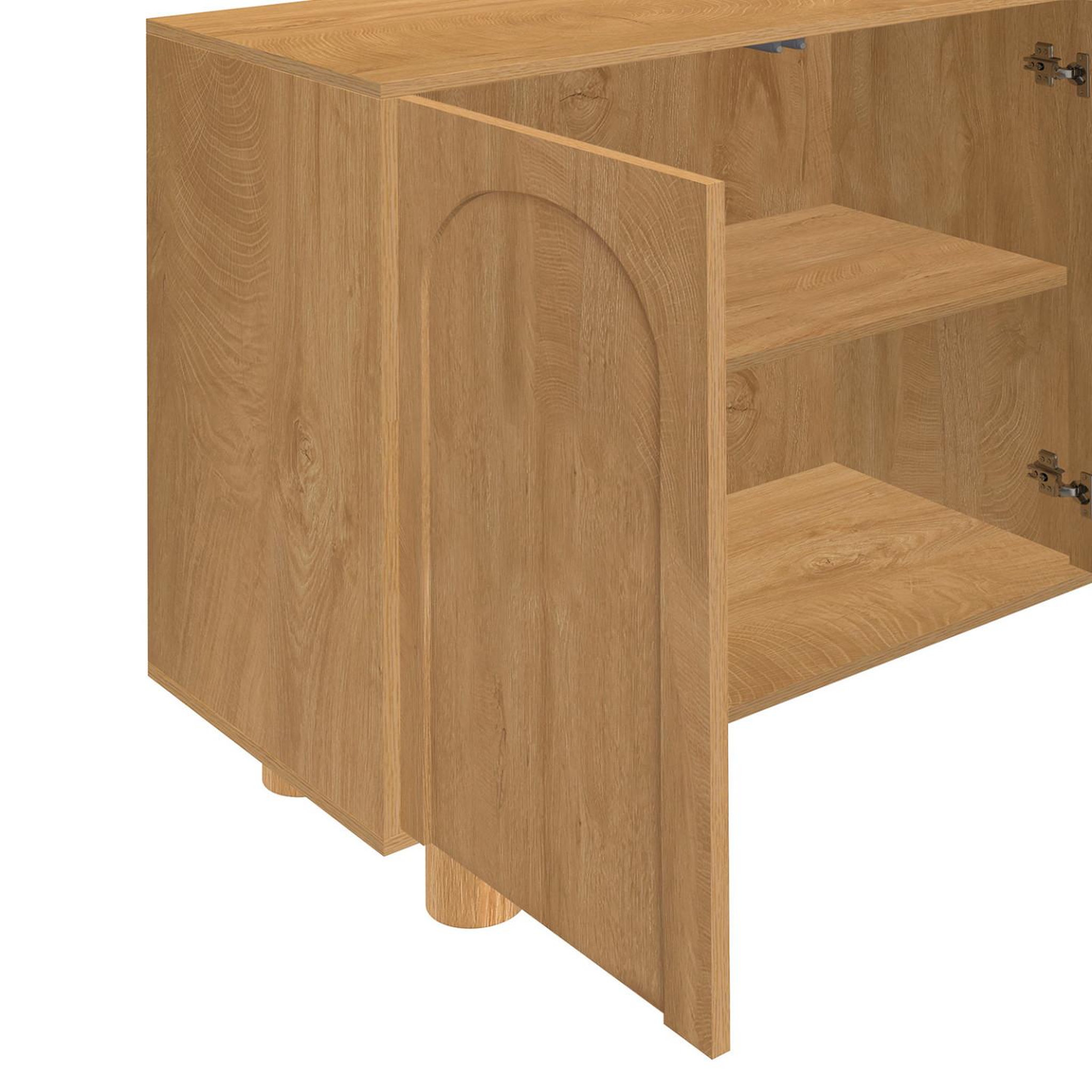 Voir la diapositive 6 : ID MARKET Buffet 160 cm archie 4 portes design arche effet bois