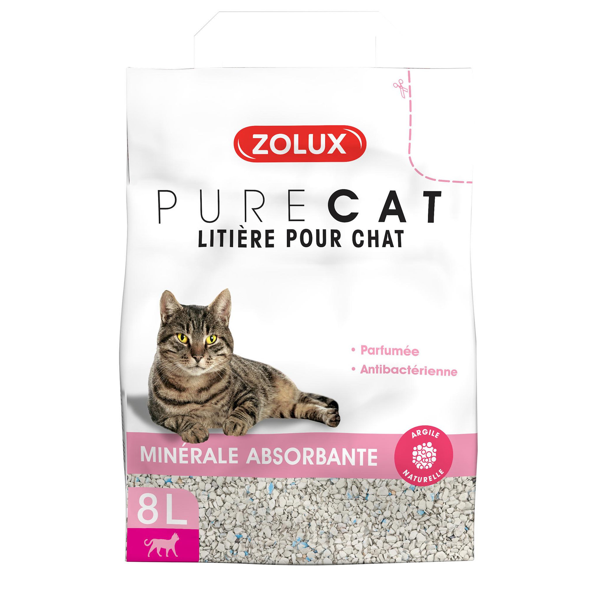 Zolux Litière purecat minérale absorbante parfumée 8l - zolux