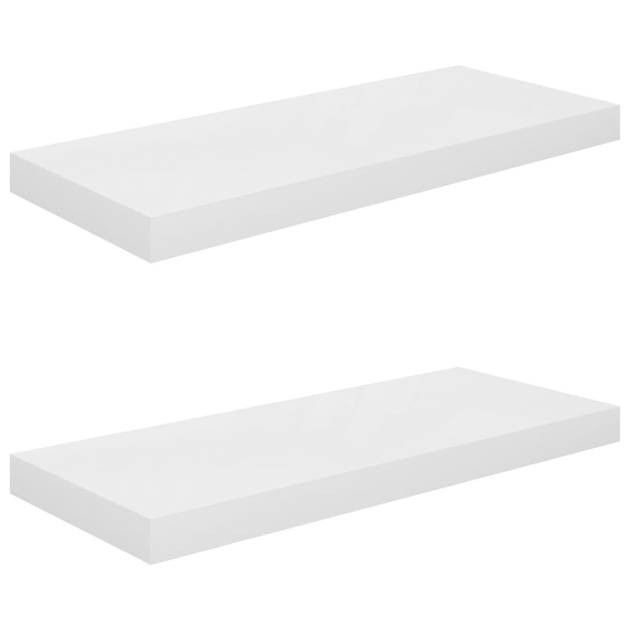 Voir la diapositive 2 : VIDAXL Etagere murale flottante 2 pcs Blanc brillant 60x23,5x3,8cm MDF