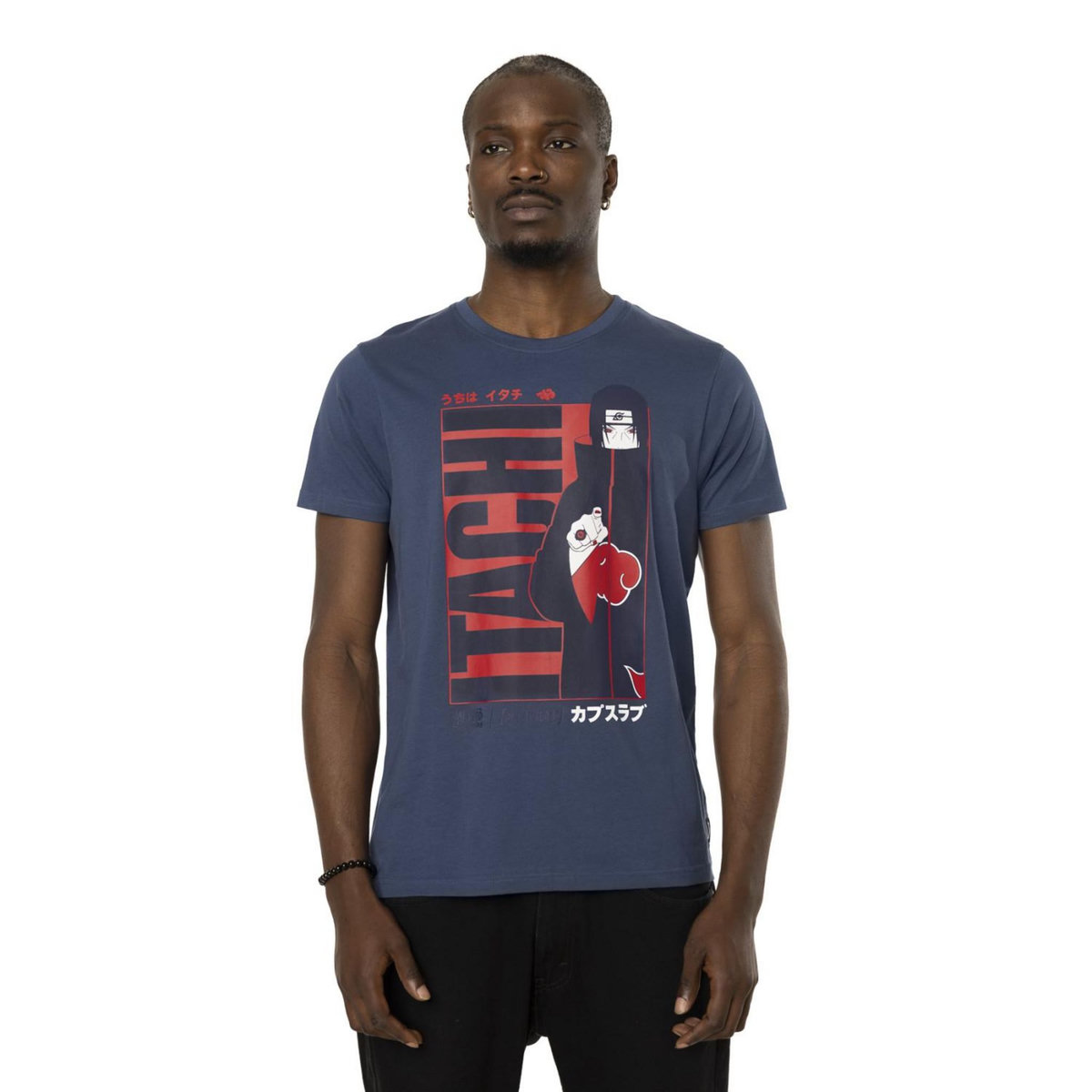 CAPSLAB T-shirt en coton homme regular fit avec print Naruto Shippuden Itachi