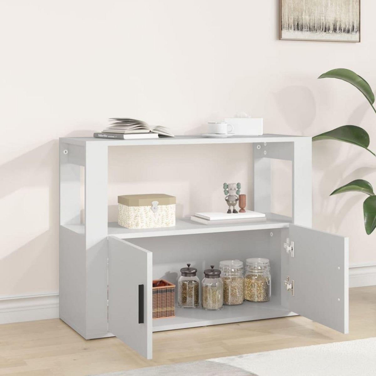 VIDAXL Buffet Blanc 80x30x60 cm Bois d'ingenierie