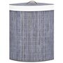 Voir la diapositive 4 : VIDAXL Panier a linge d'angle Bambou Gris 60 L
