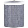 Voir la diapositive 4 : VIDAXL Panier a linge d'angle Bambou Gris 60 L