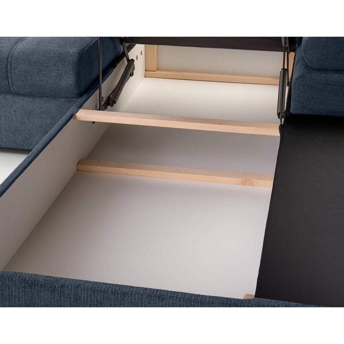 BEST MOBILIER Bianca - canapé d'angle droit 4 places convertible avec coffre en tissu texturé