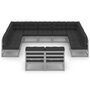 Voir la diapositive 3 : VIDAXL Salon de jardin 11 pcs avec coussins Gris Bois de pin massif
