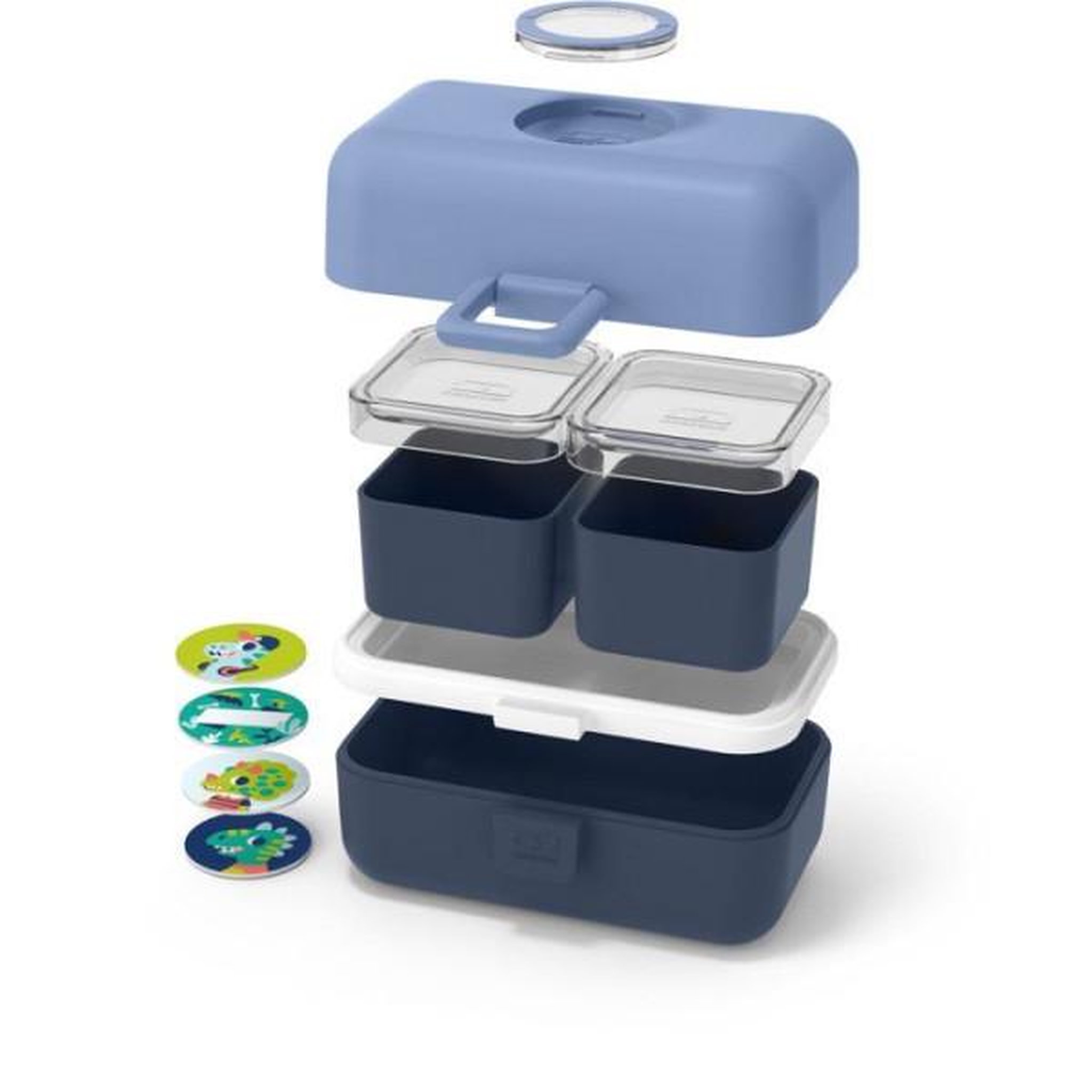Voir la diapositive 3 : monbento Lunch Box Enfant - MONBENTO - 3 Compartiments - Sans BPA - MB Tresor Bleu Infinity