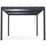 Voir la diapositive 1 : Habitat et Jardin Pergola bioclimatique avec led  Windsor premium  en aluminium 3 x 4 - Gris