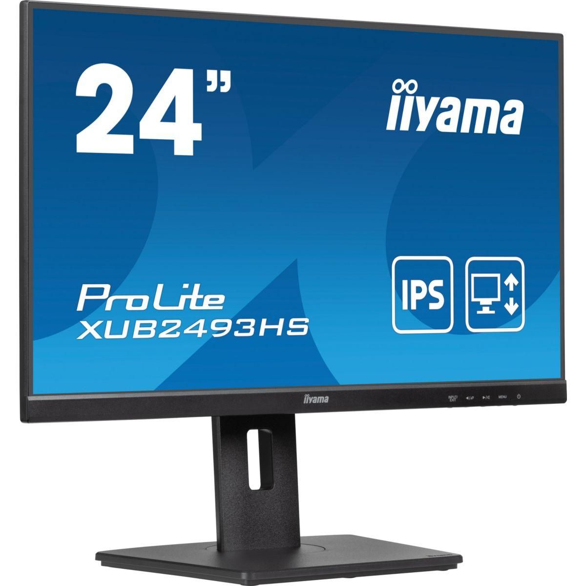 Iiyama Ecran PC PROLITE XUB2493HS-B6 24'' Plat IPS
