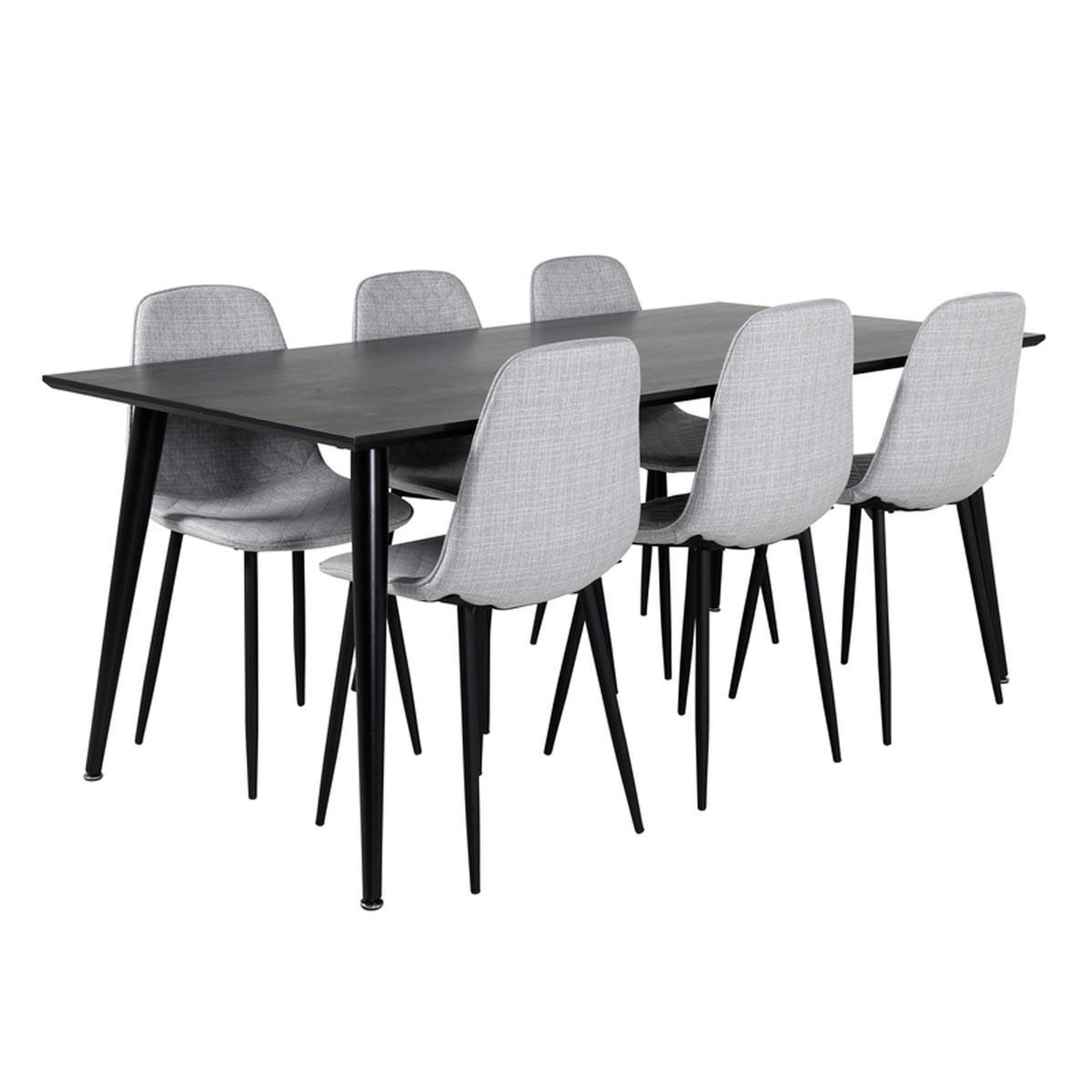 Paris Prix Ensemble table à manger & 6 chaises  dipp & polar  180cm noir & gris