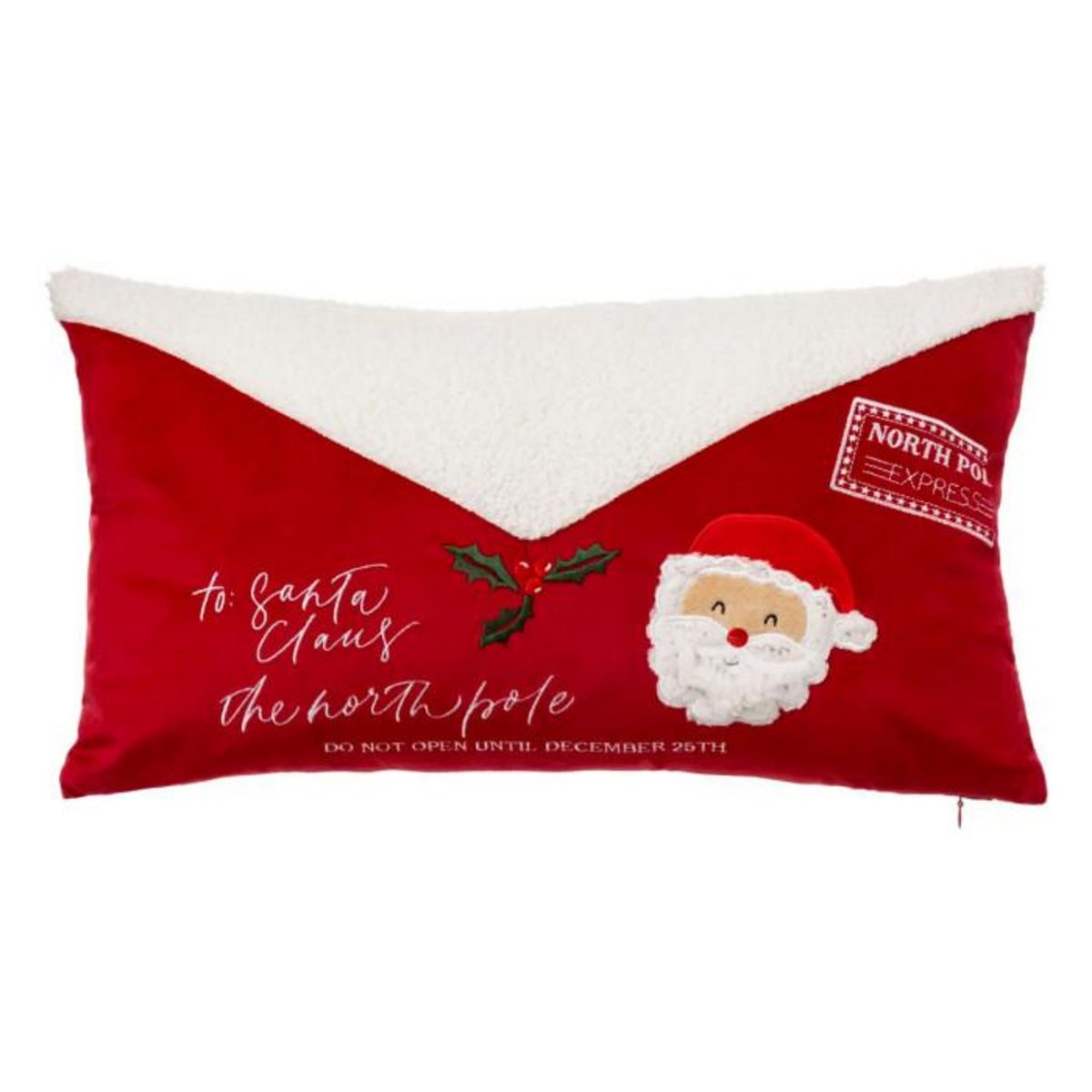 ATMOSPHERA Coussin Déco  Lettre Père Noël  30x50cm Rouge