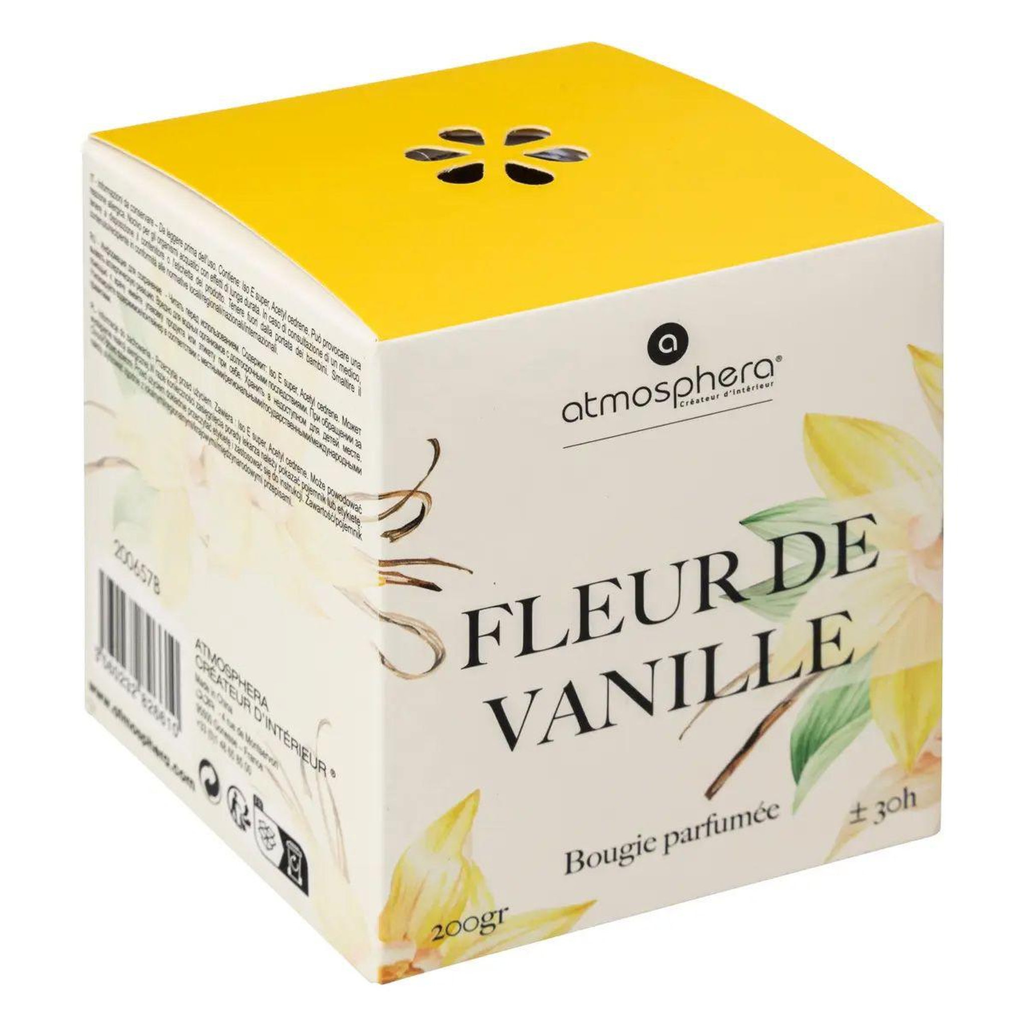Voir la diapositive 2 : ATMOSPHERA Bougie parfumée  oudy  200g fleur de vanille