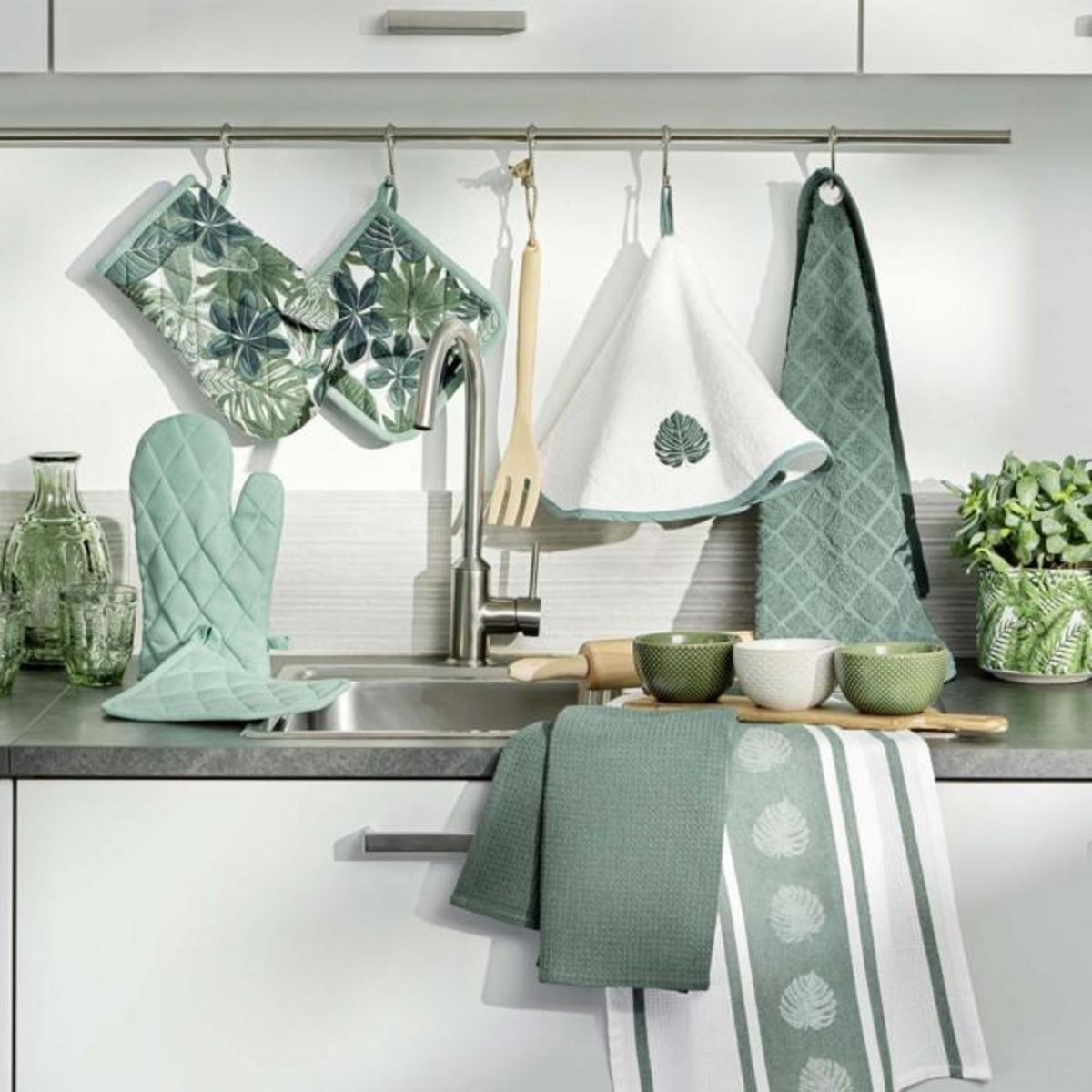 Paris Prix Essuie-Main en Éponge  Ardenia  50x50cm Sauge