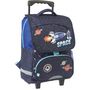 Voir la diapositive 2 : AUCHAN Sac à dos à roulettes bleu ESPACE