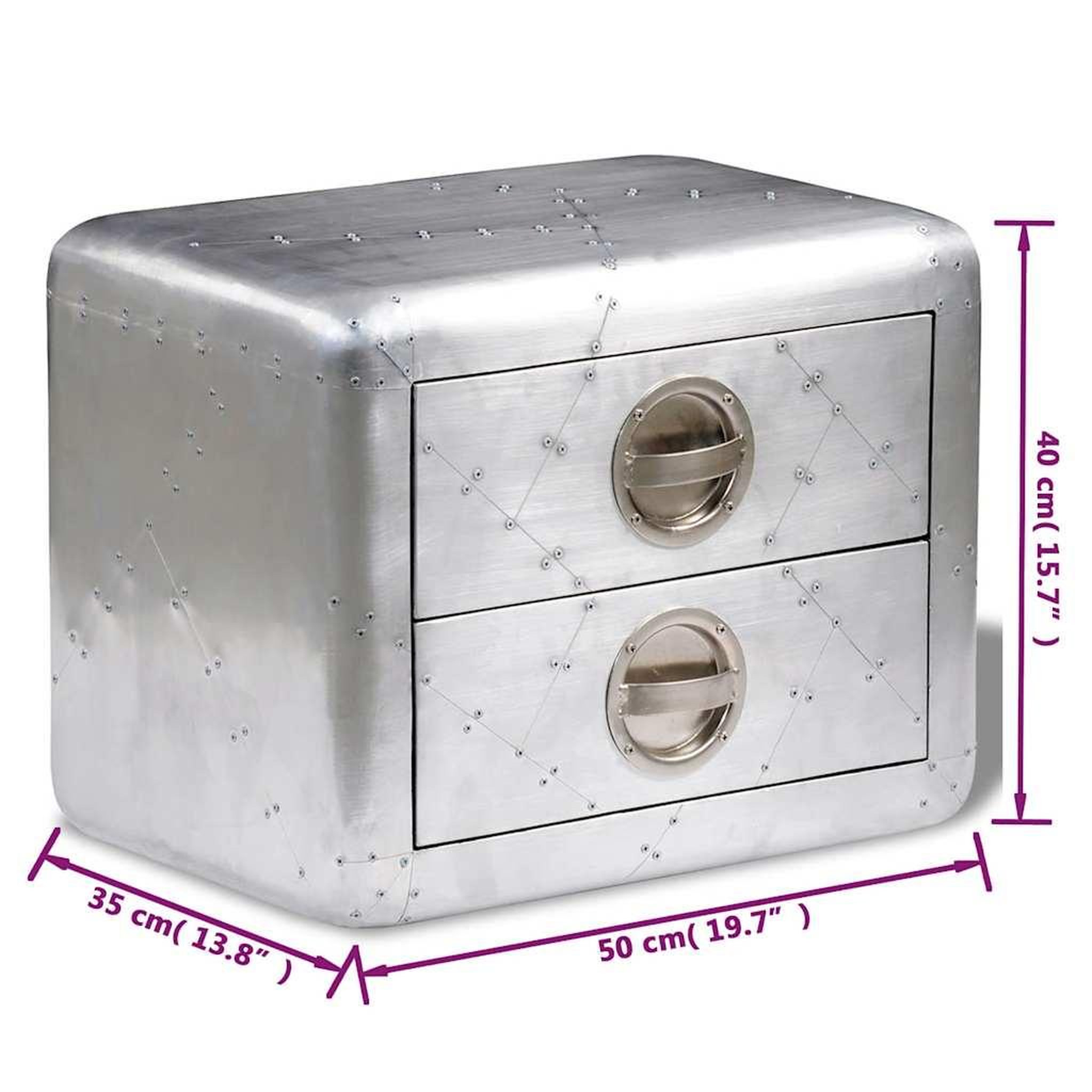 Voir la diapositive 6 : VIDAXL Table de coin avec 2 tiroirs vintage style d'aviation