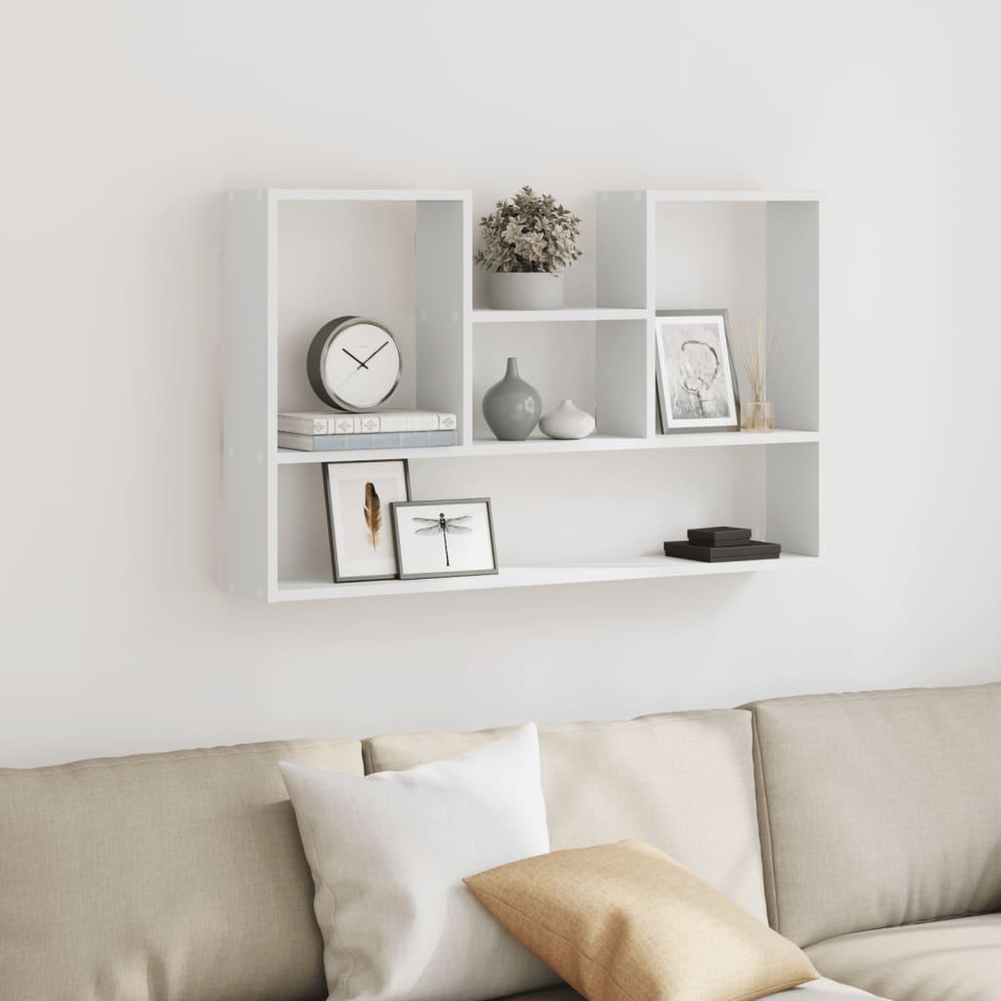 Voir la diapositive 3 : VIDAXL Etagere murale blanc 99x15x60 cm bois d'ingenierie