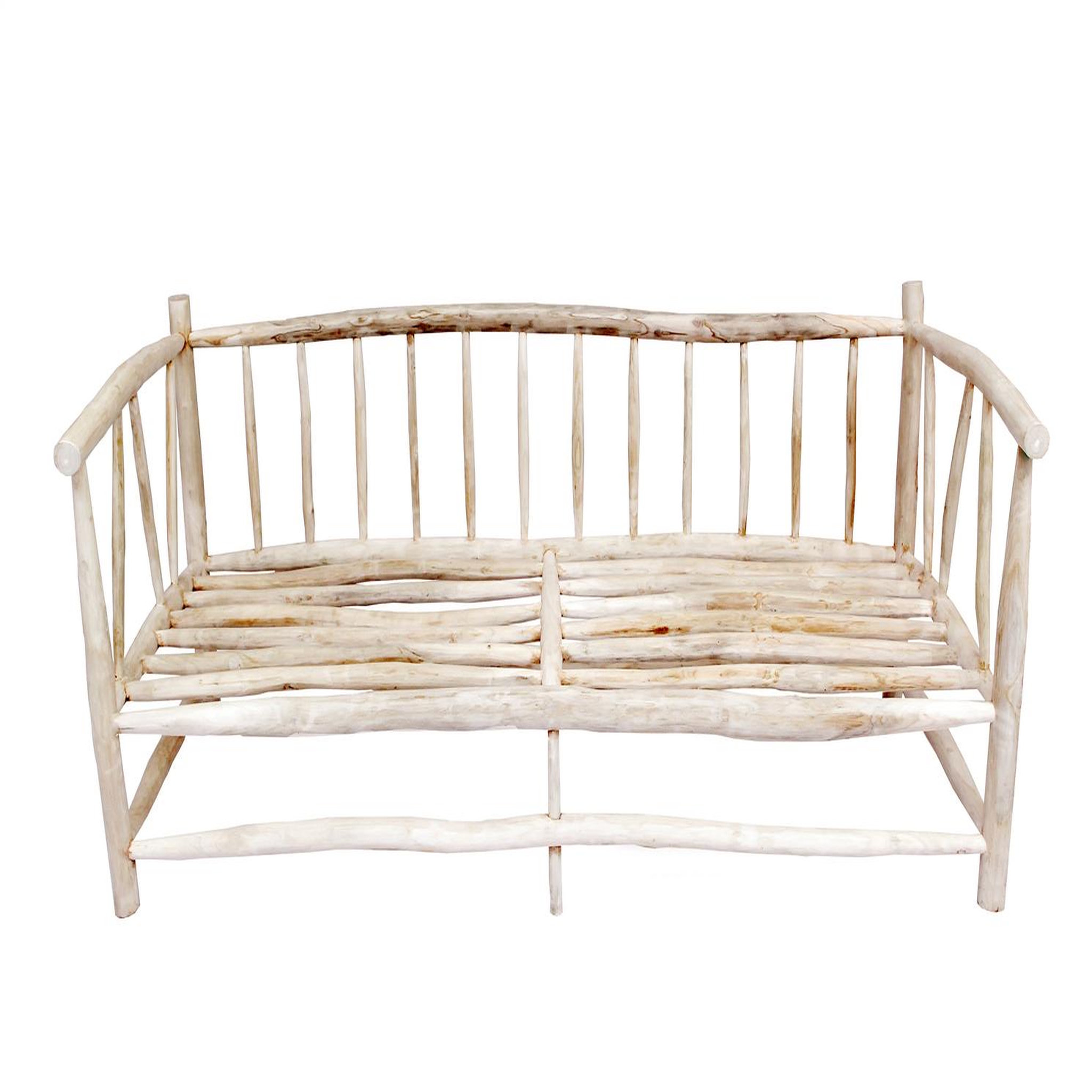 Voir la diapositive 3 : CONCEPT USINE Fauteuil 3 personnes en teck naturel avec coussin TIKA