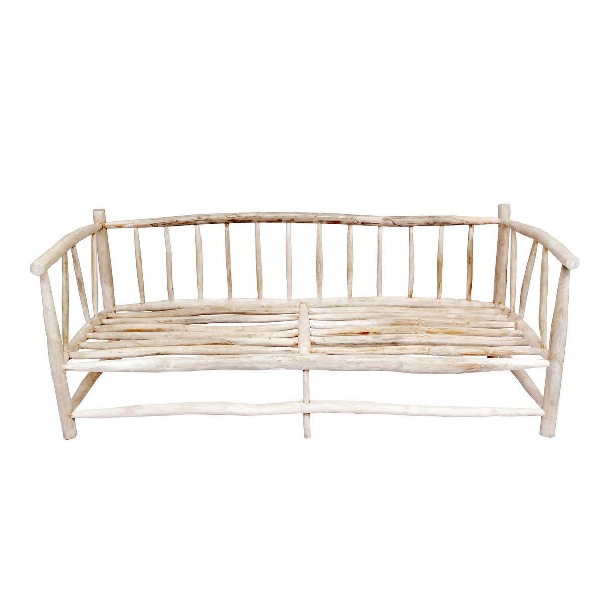 CONCEPT USINE Fauteuil 3 personnes en teck naturel avec coussin TIKA