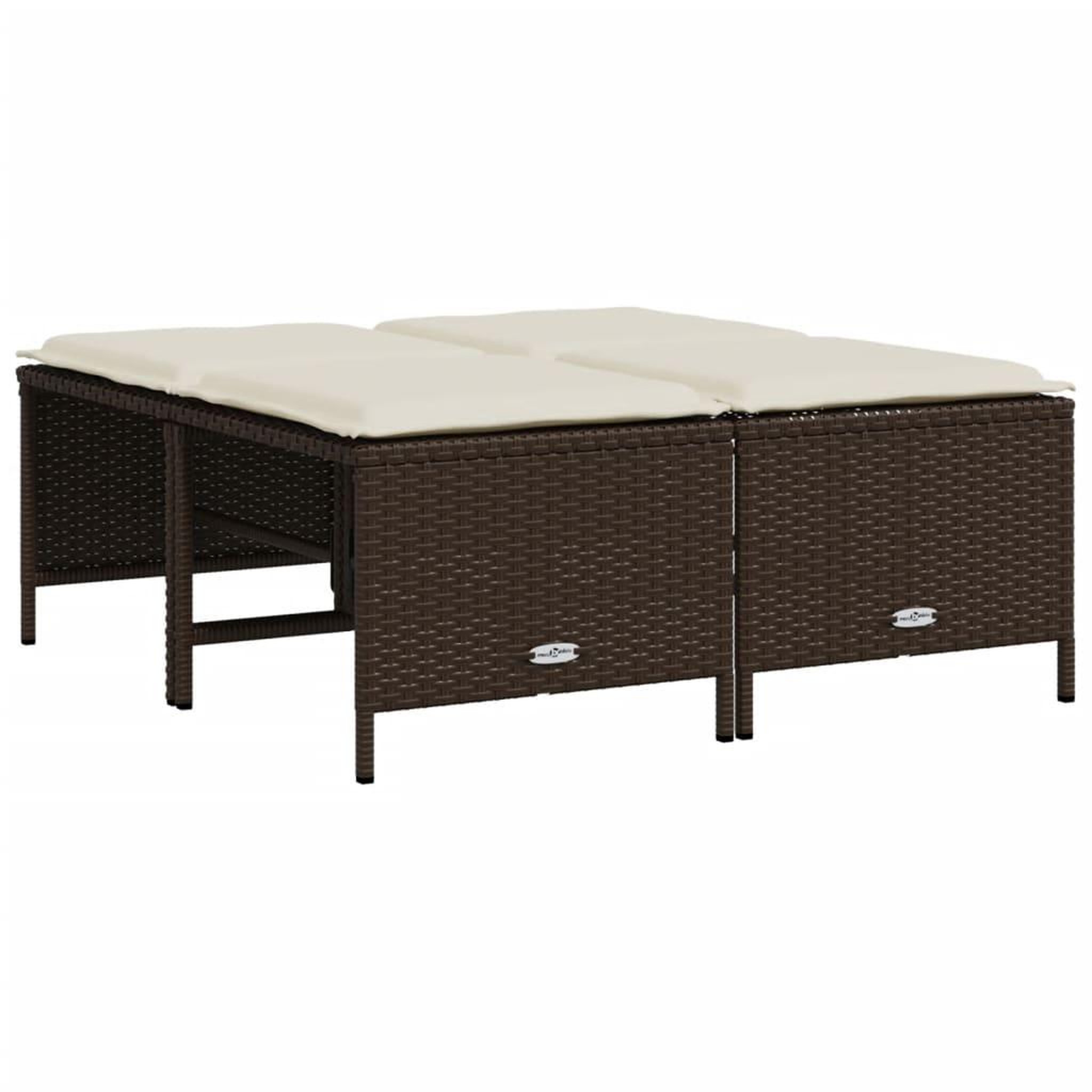 Voir la diapositive 4 : VIDAXL Salon de jardin avec coussins 5 pcs marron resine tressee
