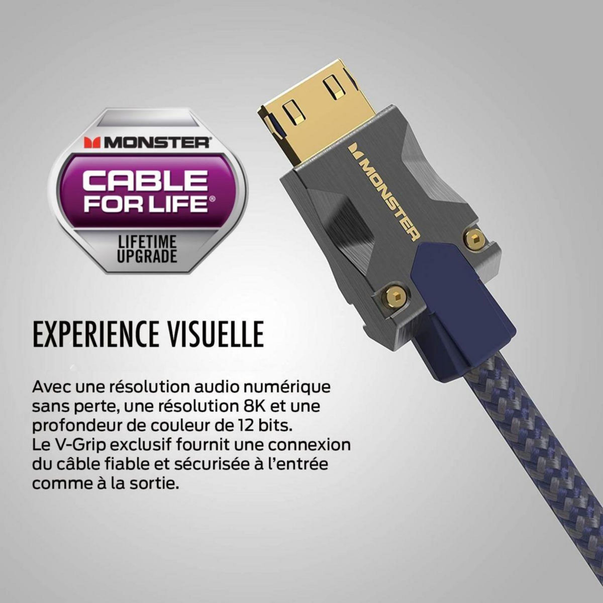 Monster Cable Câble HDMI M3000 UHD 8K DOLBYVISION HDR 48GBPS 1.5M