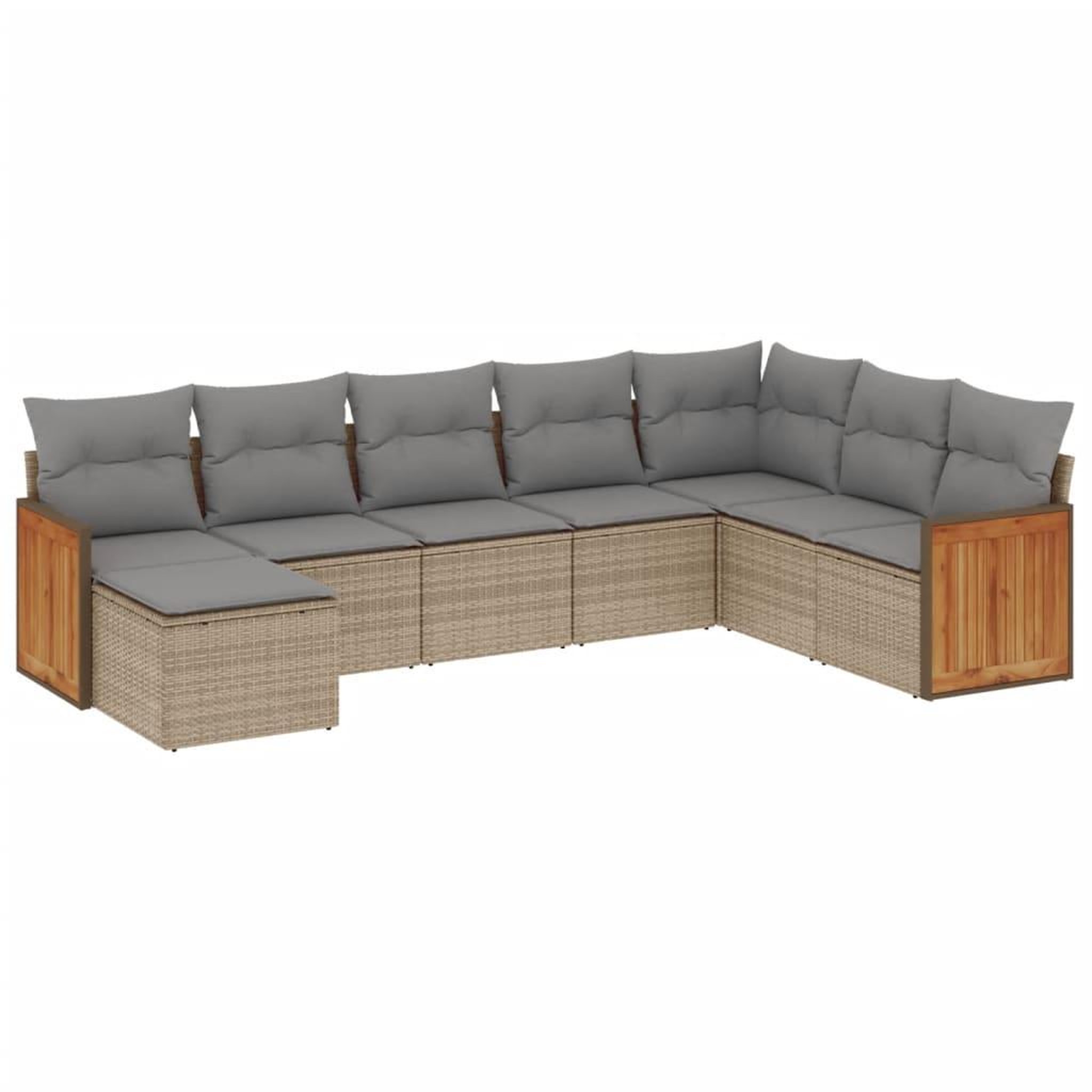 Voir la diapositive 2 : VIDAXL Salon de jardin avec coussins 8 pcs beige resine tressee